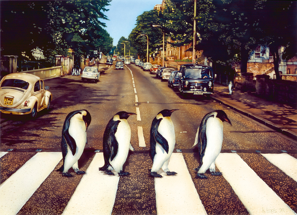 Karel Kopic - Abbey Road - Airbrush illustration from collection Penguins didn't miss out