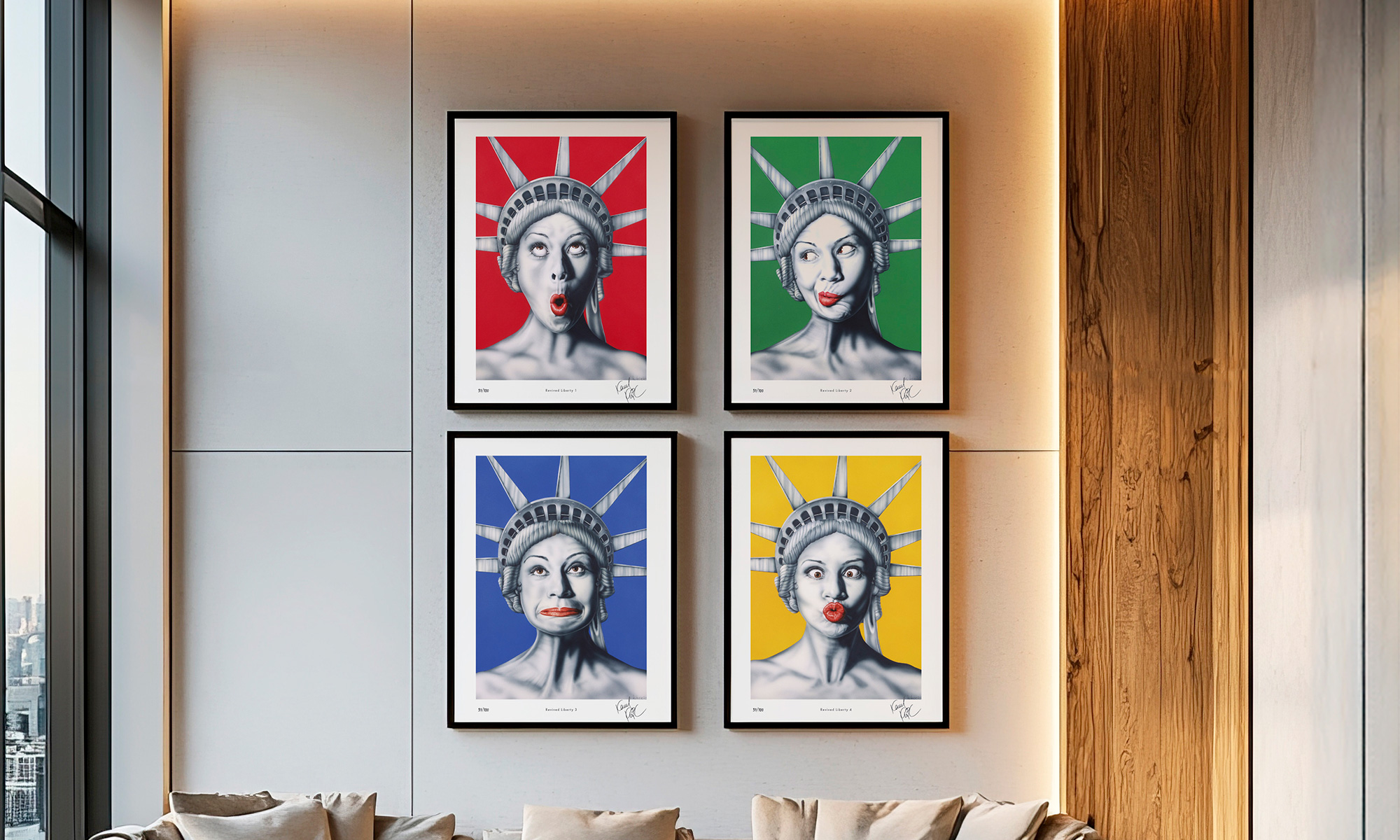 Karel Kopic airbrush illustrator - fine art collection Revived Liberty 2000 - Statue of Liberty, Pavlina Baburkova
